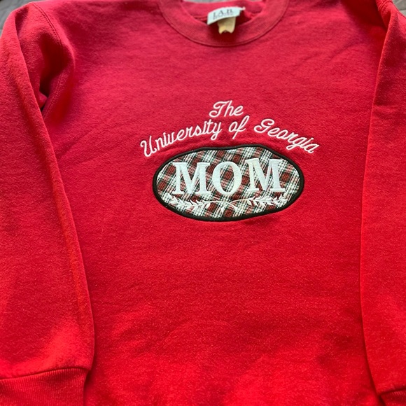 Vintage The University Of Georgia MOM Bulldogs Red Sweatshirt size Large - Picture 4 of 10